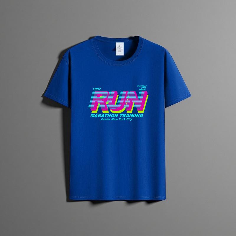 

Летняя новая универсальная футболка унисекс из чистого хлопка, модная повседневная футболка с круглым вырезом, дышащая свободная рубашка с принтом и короткими рукавами XXXXXL синий