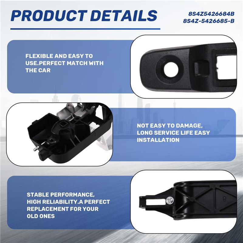 A03Z-Car Exterior Door Handle Car Exterior Door Handle With Base Door Handle For Ford