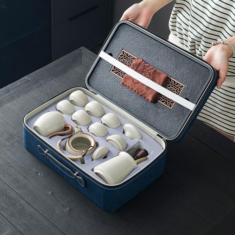 Meishi Ceramic Travel Tea Set Anniversary Event Gifts Customers Creative Business Souvenirs Portable Enterprise