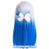 WTB Farbverlauf Glattes Haar Synthetische Langhaarperücke Grau Farbverlauf Blau Lolita Beauty Alltagsmädchen Cosplay Weihnachtsparty Perücke
