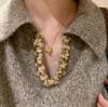 Exquisite and Sophisticated Antique Brushed Pumpkin Gourd Necklace for Women