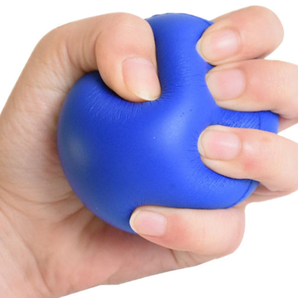 2.48in Hand Exercise Balls PU Sponge Blue Lightweight Effectively Exercise Fingers Stress Relief Ball for Men Women