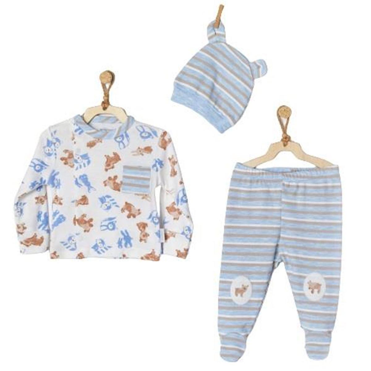 

Andywawa AC22321RP Tiny Bear & Friends 3Pcs Baby Set Blue