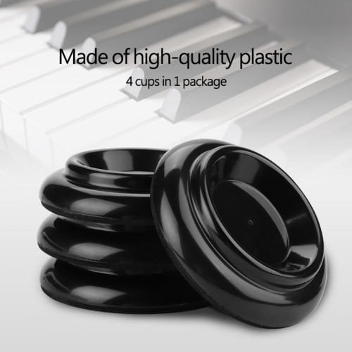 Set of 4 Plastic Piano Insulators for Grand Pianos, Shock Absorbing, Anti-Slip, Heavy-Duty, Soundproof, and Vibration-Dampening