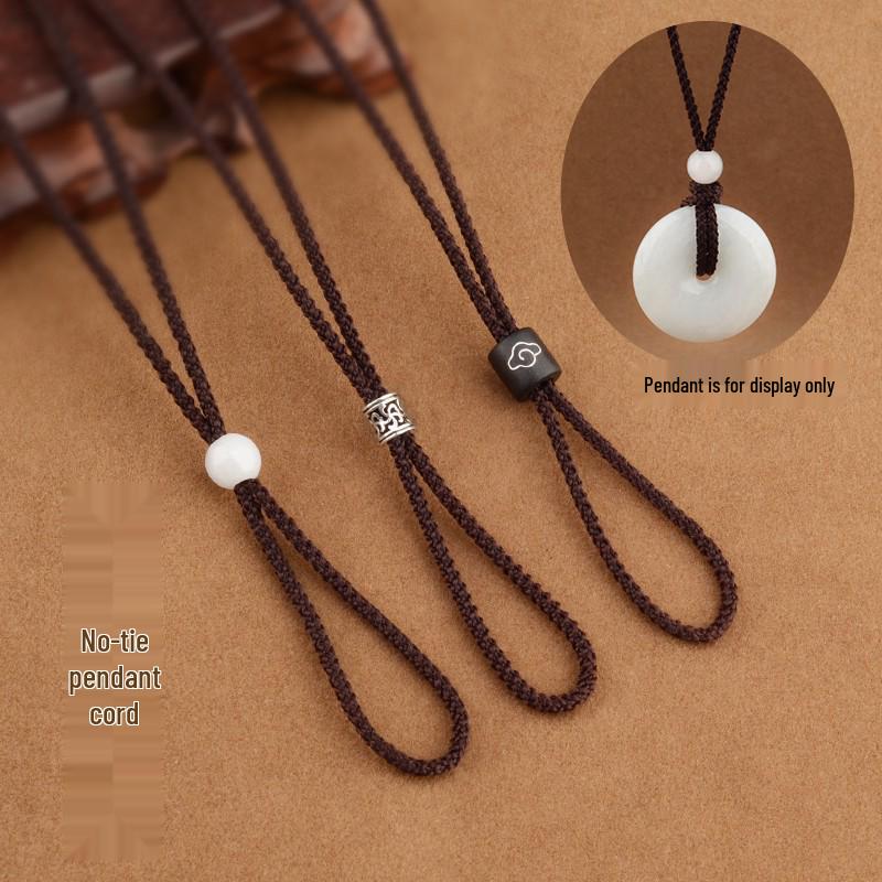 High-Grade Woven Necklace Rope for Men and Women - Versatile Style Ring and Jade Pendant Accessory