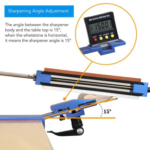 Fixed Angle Knife Sharpener Professional Quick Clip Sharpening Kit with 6 Whetstones for Home Use