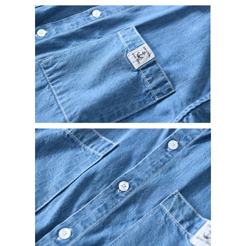 Simple Short-Sleeved Shirt For Men Casual Youth Denim Shirt Jacket For Men