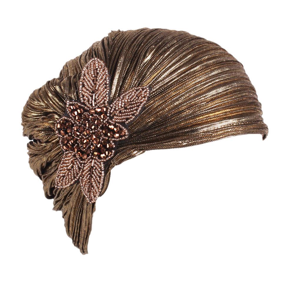 Dirk41 Retro Trucker Hat – Flower Print Big Turban Pile Cap For Women, One Size Fits Most