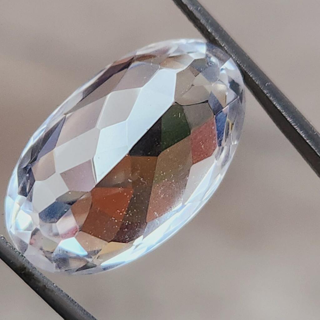 CERTIFIED 27 Ct Natural Ceylon White Sapphire Oval Shape Loose Gemstone