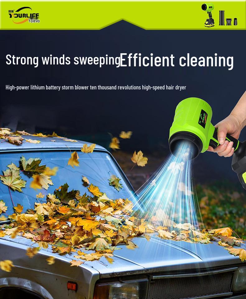 High-Power Cordless Hair Dryer & Dust Blower with Lithium Battery