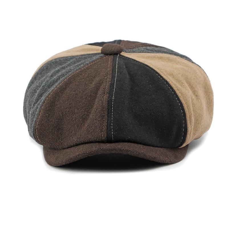 Autumn and winter woolen beret Elastic 55-60cm combo color hat