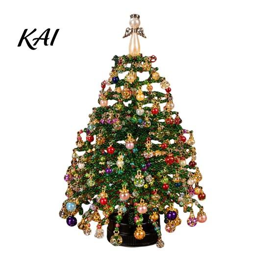 Schulferien Bastelbedarf DIY Perlen-Weihnachtsbaum-Set, Handgemacht mit LED-Lichtern, Dekorations-Bastelwerkzeuge Bastelprojekt, Perlen-Set für Erwachsene,