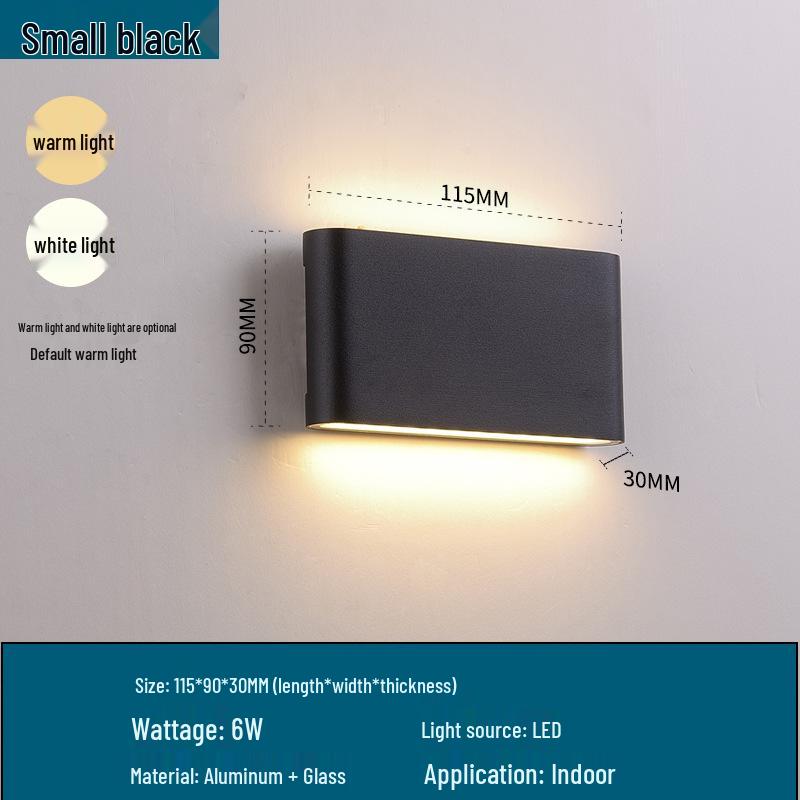 Modern Outdoor Waterproof LED Wall Light - Minimalist Ultra-thin Double-Head Design for Courtyard, Corridor, Bedroom, or Living Room.