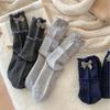 Winter Warm Fleece Socks, College Style Flanging Embroidered Stacking Socks, Children'S Lace Medium Tube Warm Socks