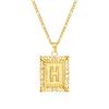 European and American style simple square 26 letter pendant necklace women's personality high-end design jewelry