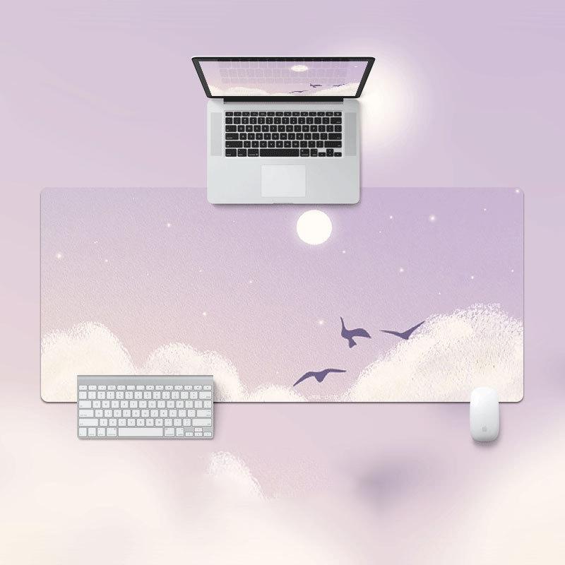 Ins Mouse Pad Oversized Lock Edge Laptop Keyboard Student E-sports Desk Pad Simple Artistic Oil Painting Offices Accessories