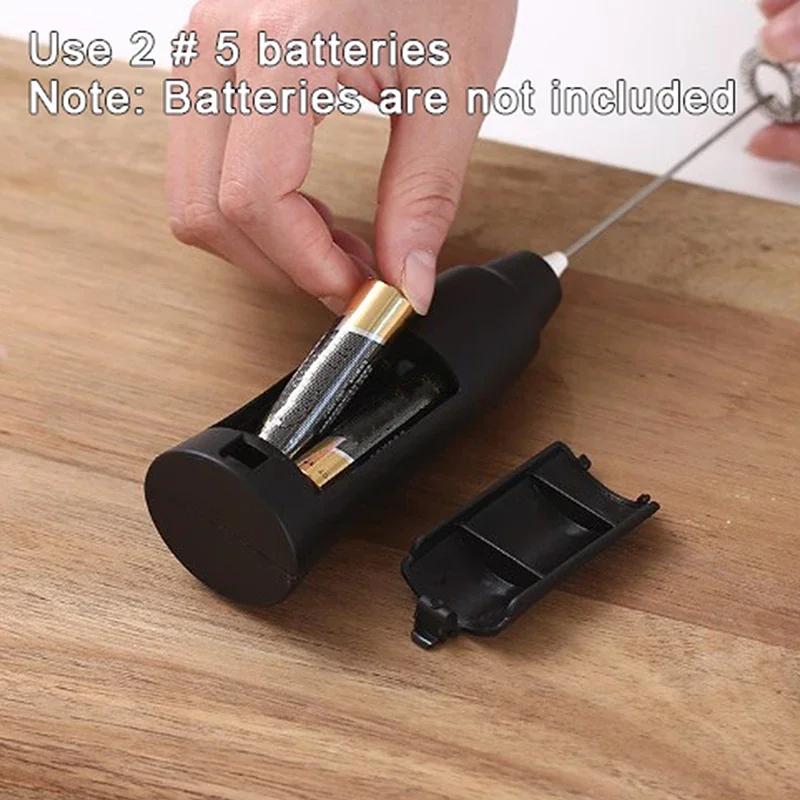 Stainless Steel Electric Hand Mixer for Baking, Portable Mini Whisk for Milk Tea/Coffee, Handheld Blender with Anti-Slip Grip