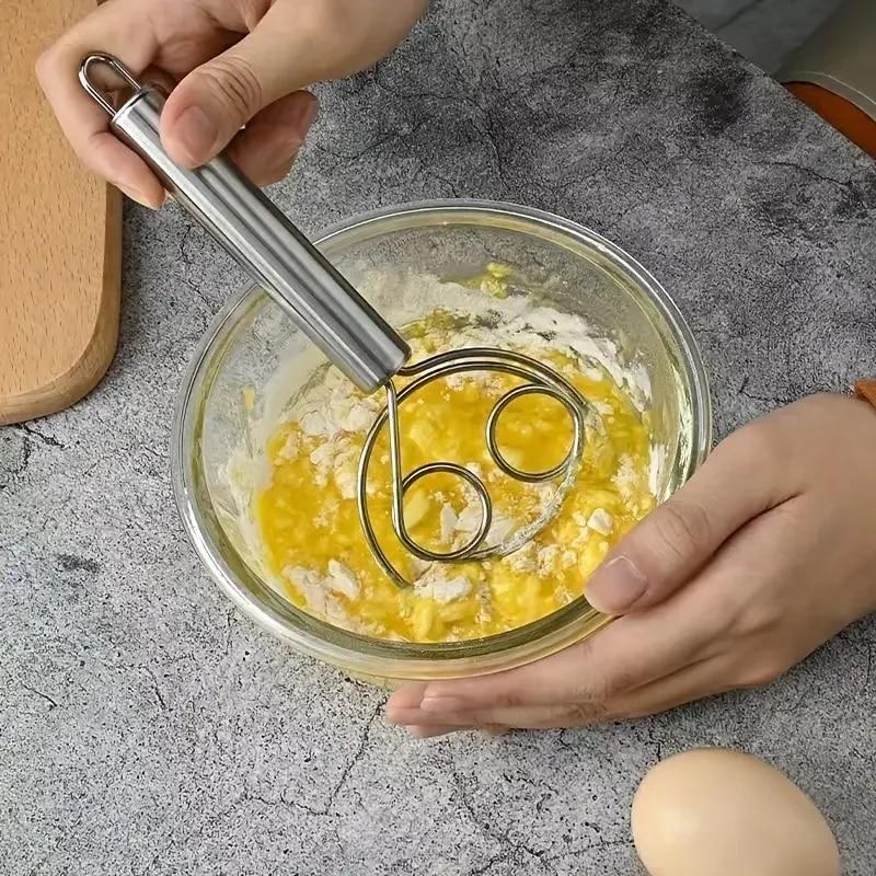 Dough Whisk Stainless Steel Dough Whisk Egg Mixer Kitchen Hand  Egg Mixer Blender Perfect For Bread Pastry Baking Tools