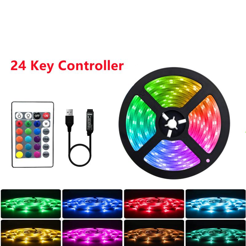LED Streifen Lichter 1M-8M USB Bluetooth RGB 5050 5V Luces Flexible Band TV Desktop Bildschirm hintergrundbeleuchtung Diode Band Fita Für Zuhause