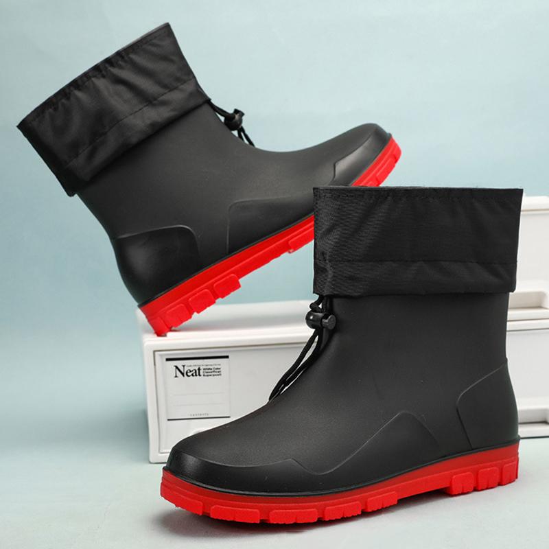 Outdoor Men's Fishing Rain Boots Fashion Non-slip Waterproof Rain Boots Indoor Kitchen Work Rain Boots Car Wash Boots Size 39-45