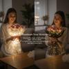 1 Peça Papel de Embrulho Flor LED Com Luzes Renda Malha Fio Ondulado Florista Embalagem de Buquê Decoração Casamento Aniversário Presentes