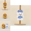 Plush Bear Keychain With Bow Cute Cartoon Toy For Bag Decor And Gifts