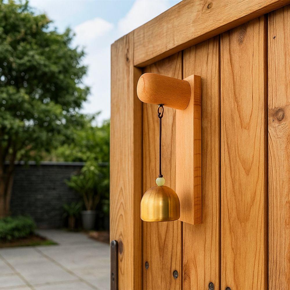 Creative Japanese Style Wooden Door Bell Bells clang Handmade Shopkeepers Bell Rustic Door Opening Bell Cafe