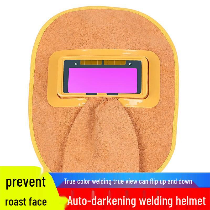 Auto-Darkening Cowhide Welding Helmet