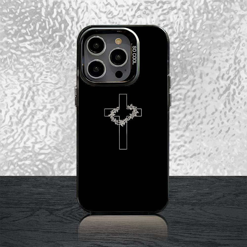Verse of The Christian Bible Jesus Case For iPhone 16,15,14,13,12,11,Pro,XS,Max,Plus,Mini,SE Black Candy Matte Shockproof Cover