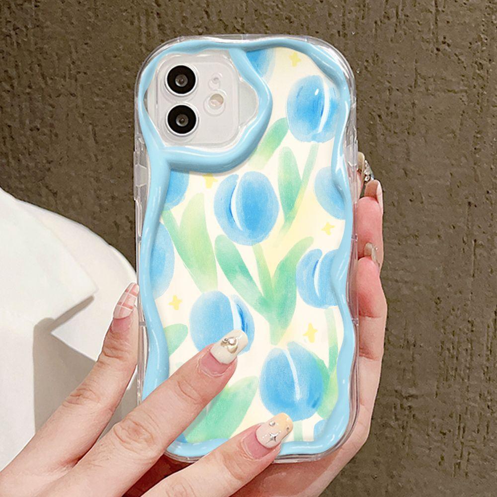 Fresh Tulip For iPhone17promax Phone Case Apple 16 Cream Wave 14/13 Soft Case 15