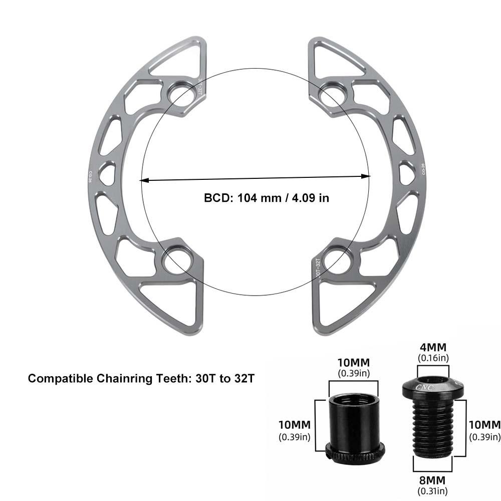 Aluminum Alloy Chainring Guard 104BCD Chainring Protective Guard MTB Trail Riding
