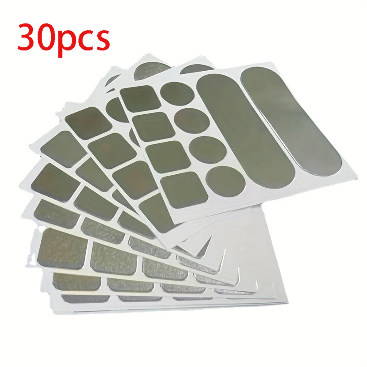 

Pipe Mending Patch Waterproof Aluminum Foil Tape High Temperature Resistant Pot Repair Stickers for Stainless Steel Fixing Leak 30pcs