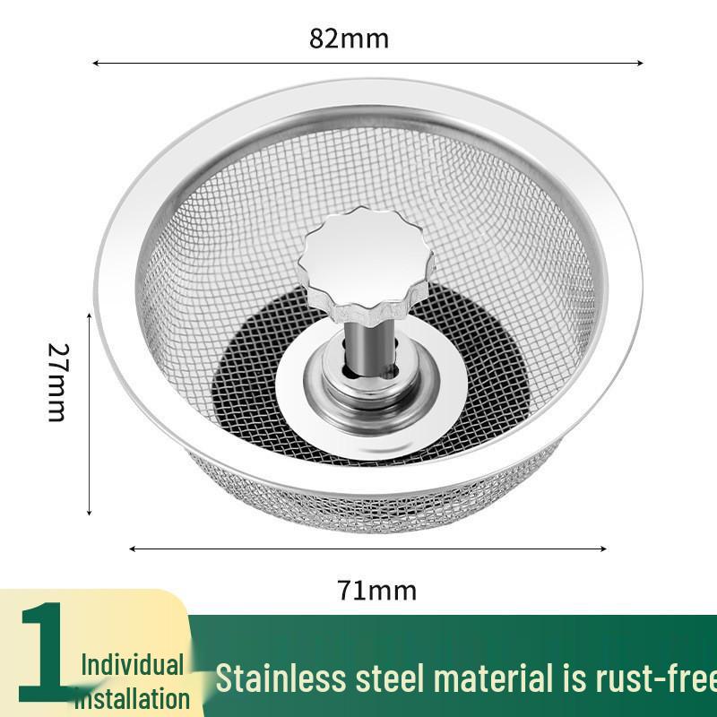 Stainless Steel Universal Sink Strainer: Kitchen Garbage Drain Basket & Vegetable Washing Filter