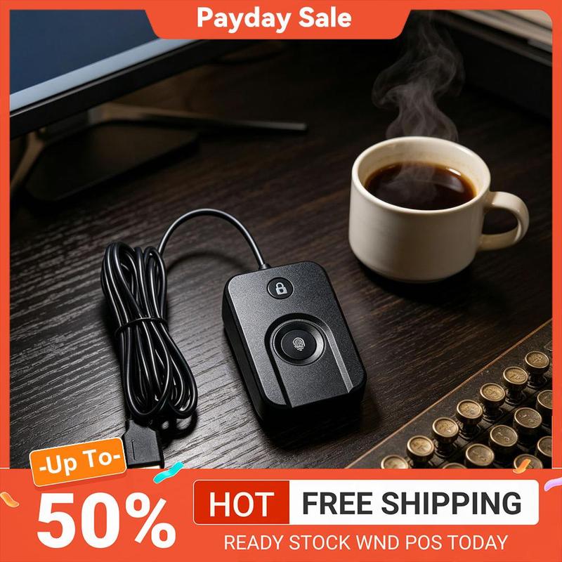 Biometric Portable USB Fingerprint Logger for Windows 11/10 Hello One-Click Lock Screen Biometric Scanner for PC Laptop