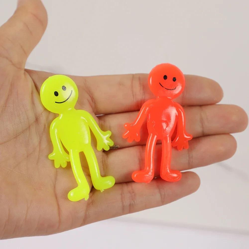 5-20Pcs Fun Sticky Stretching Smiling Face Little Man Pinch Toy Kids Birthday Party Favor Christmas Carnival Adult Gift
