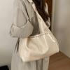 Studded Leather Hobo Bag with Open Top Design Large Capacity Fashion Shoulder Bag