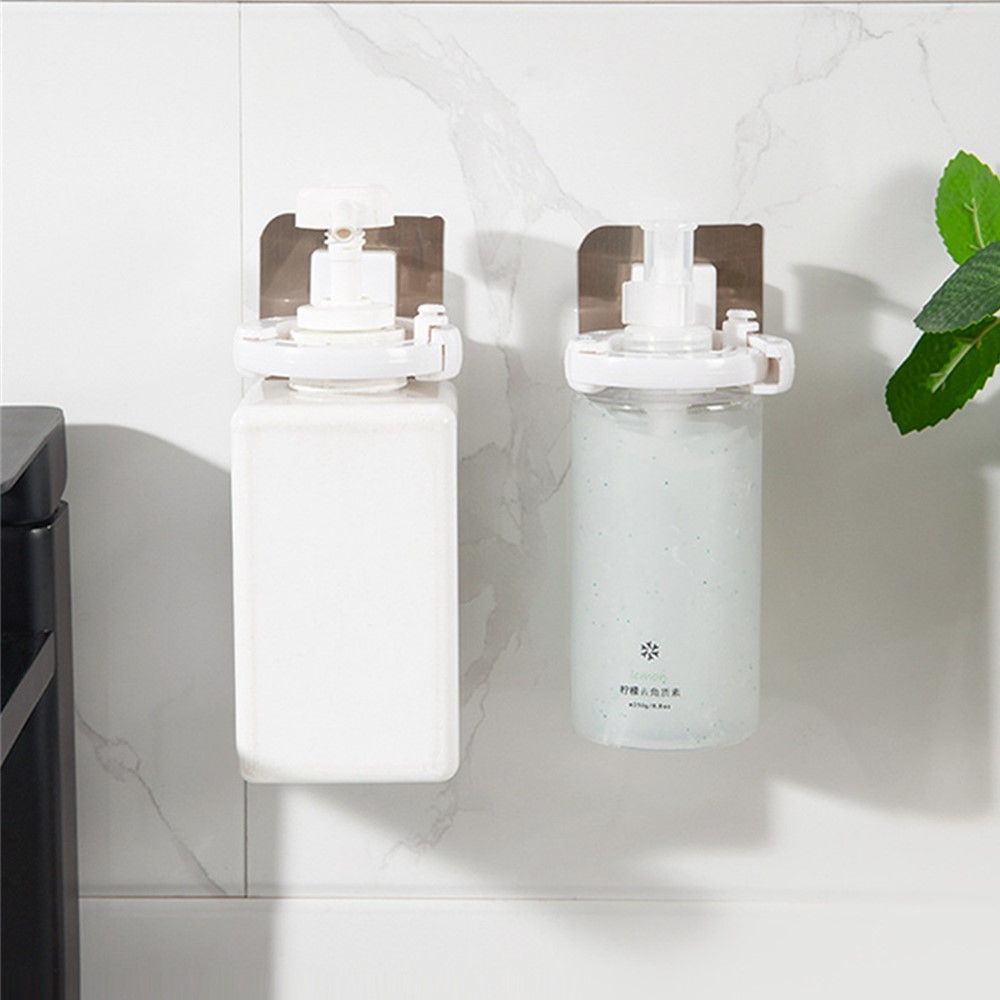 Liquid Soap Self-Adhesive Wall Mounted Shampoo Bottle Shelf Shower Gel Hanger Clip Shampoo Holder