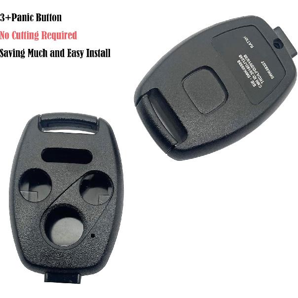 3+1 Buttons Replacement Key Fob Cover Case fit for Honda 2003-2012 Accord 2006-2013 Civic EX 2009-2015 Pilot 2005-2006 CR-V Ridgeline Odyssey Keyless