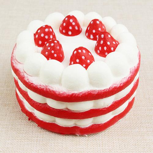1pc Simulation Cake Model Strawberry Big Fruit Food Slow Rebound Pinch Music Soft Vent Decompression Toy Window Display Props