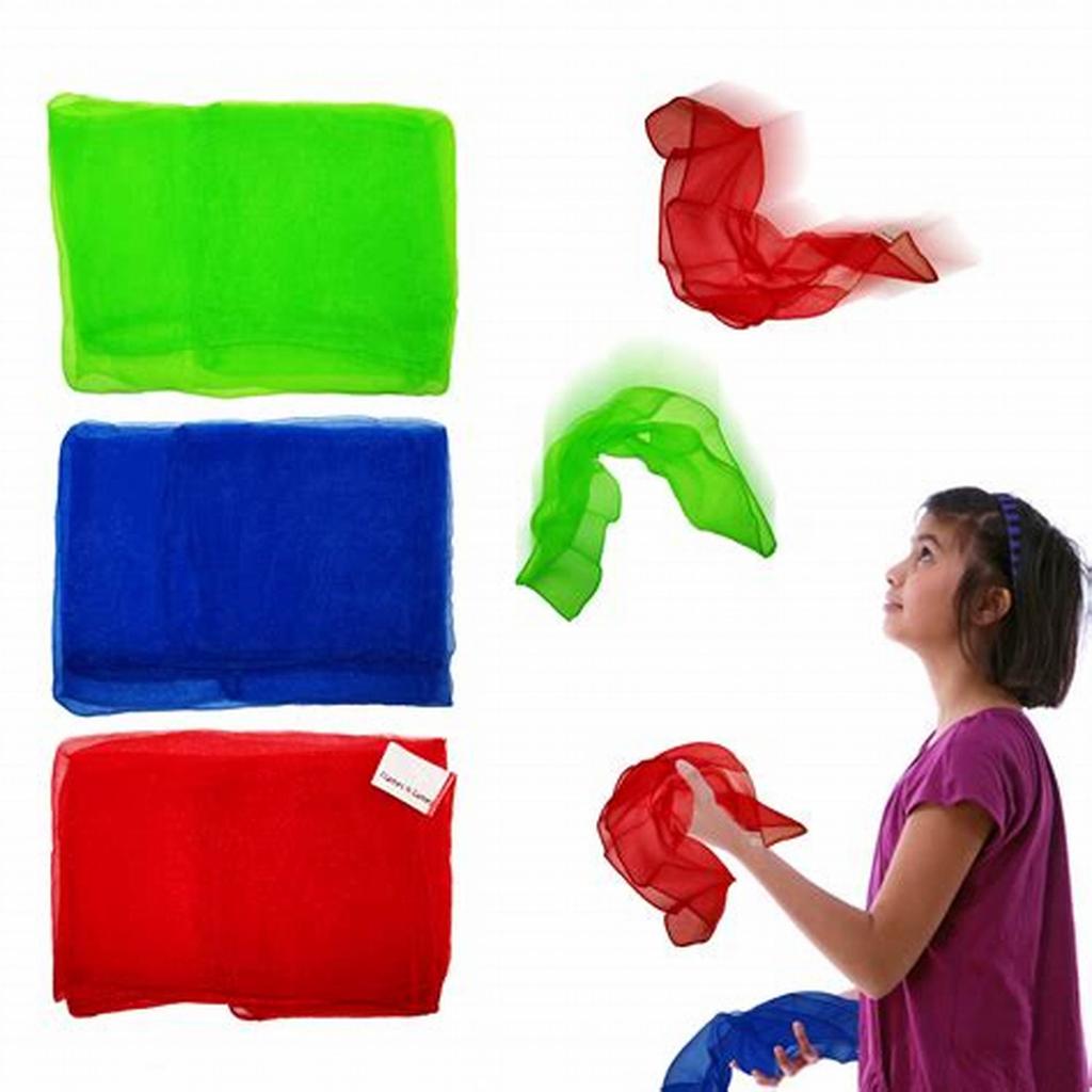 Colorful Square Juggling Scarves Magic Props for Kids Dance Party DIY Accessories