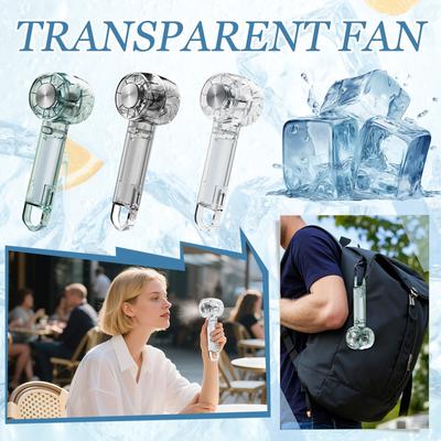 Ice  Handheld Fan Transparent Long Battery Life New Portable Fan With Hook