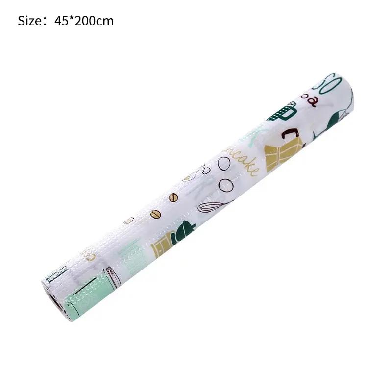 2pcs Waterproof Oil Thickened Kitchen Stickers 2 Roll Can Cut Table Mat Drawers Cabinet Shelf Liners Cartoon Cupboard Placemat