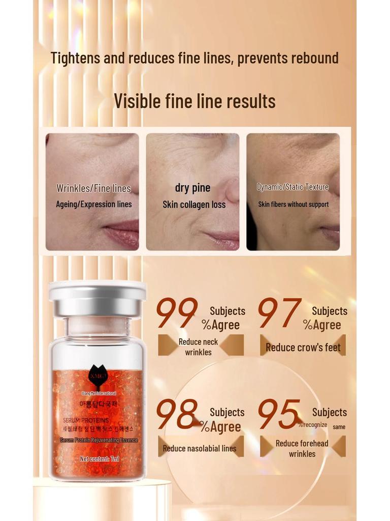 Jingxiutang Rejuvenating Serum Anti-Wrinkle & Fine Line Smoothing Essence, 7ml, 5 Bottles