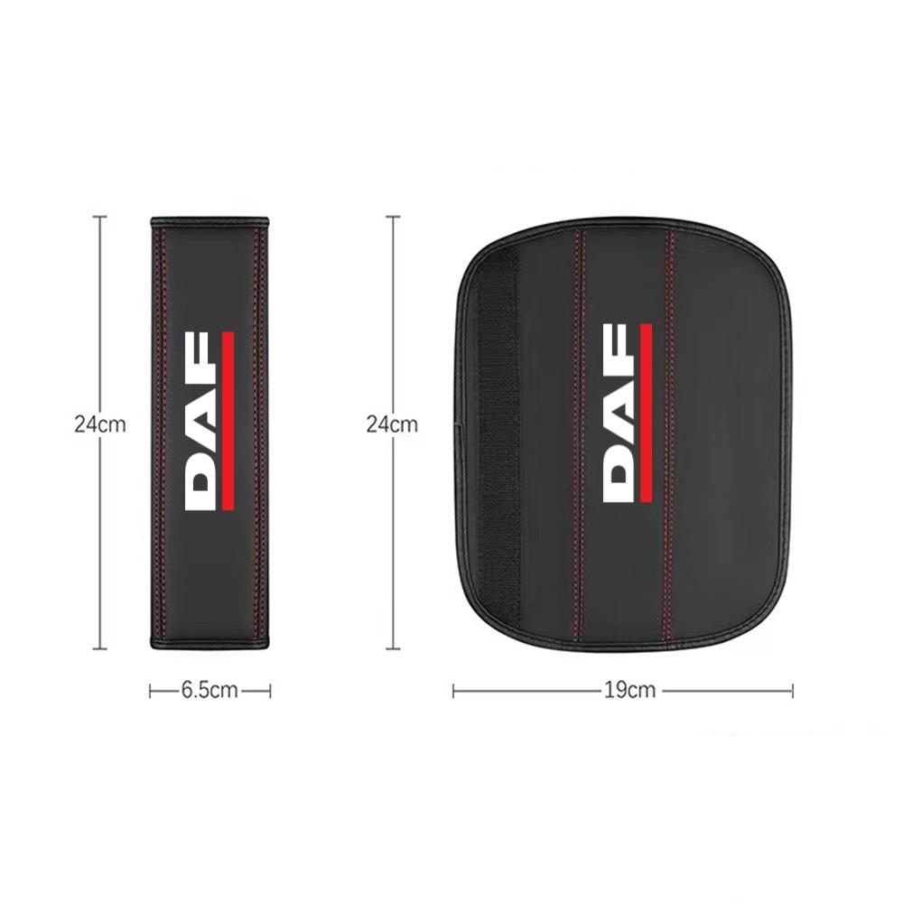 2Pcs Car Accessories for DAF Truck XF 105 106 CF85 360 460 MX11 EURO 6 Nappa Leather Seat Belt Shoulder Cover Protection