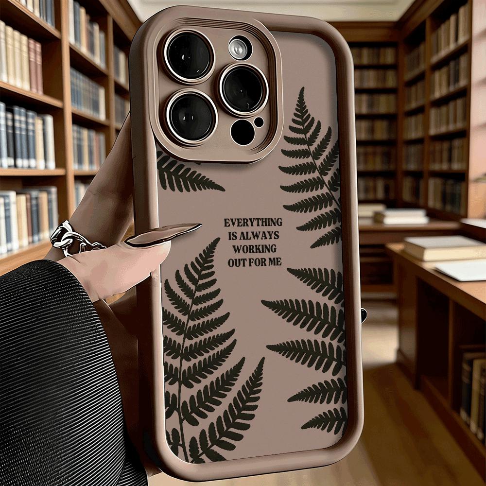 Black Fern Silhouette Shockproof Soft Phone Case For Xiaomi Redmi Note 15 14 13 12 11 10 9 8 Pro Anti-Slip Anti-Fall Cover