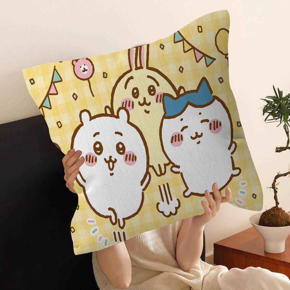 Cartoon Cute Amine Chiikawas Pillow Cushion Cover Pillowcase Living Room Sofa Home Decor