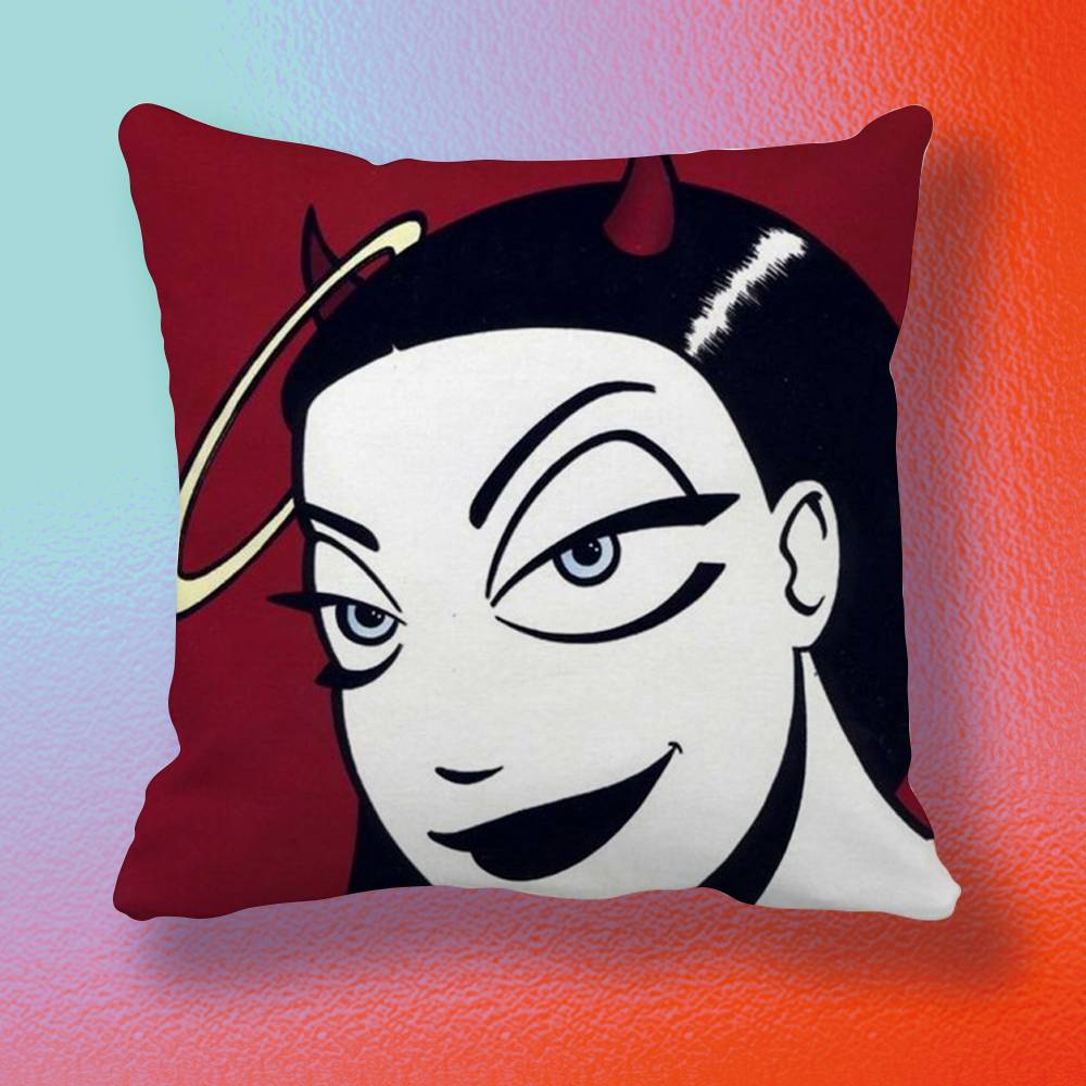 Goth Girl Nemi Doublesided printed pillow cover Solid color minimalist pillowcase fits all bedroom styles