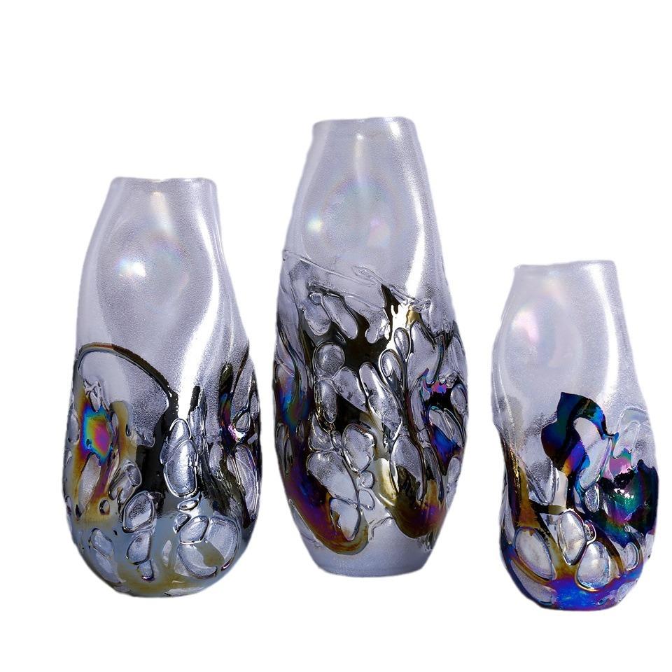 Glass Vase Flower Vase Colored Glass Gradient Hydroponics Terrarium Floral Arrangement Accessories Home Decoration Accessories