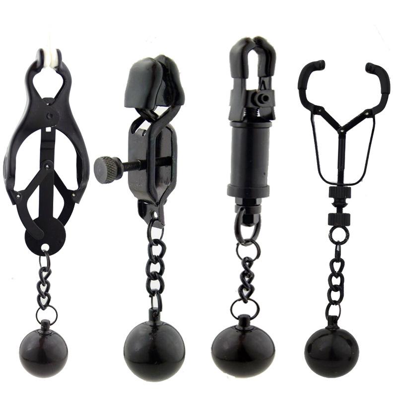 28 Kinds SM Women's Stainless Steel Breast Clip Nipple Clamps Gravity Ball Weight Pendant Traction Stimulator Adult Toys 18
