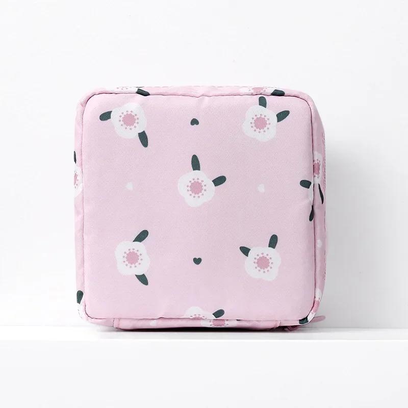 Women Cute Cartoon Mini Cosmetic Bags Lipstick Sanitary Pad Storage Bag Fashion Ladies Beauty Makeup Organizer Purses Bag Pouch